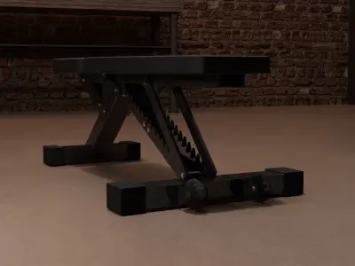 Low-Poly Gym Bench - Game-Ready 3D Model Low-poly 3D model