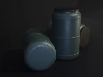 PBR Barrel Plastic - Texture Variation Low-poly 3D model