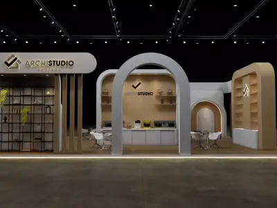 Exhibition booth design 3D model 10m x 13m 3D model