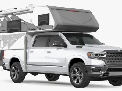 Pickup Truck Camper 3D model