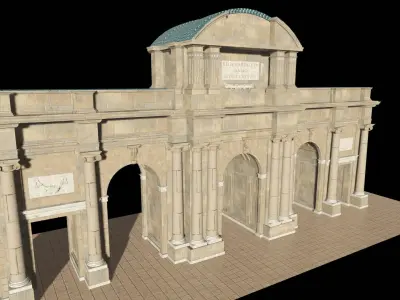 Puerta de Alcala Low-poly 3D model