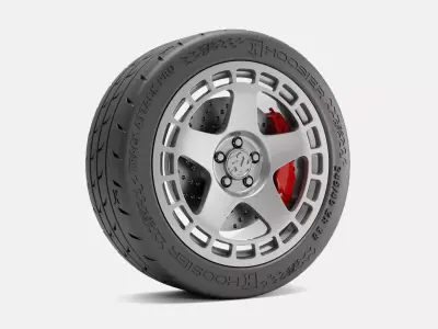 18x8 Fifteen52 Turbomac Wheel Hoosier Track Attack Tire 3D print model
