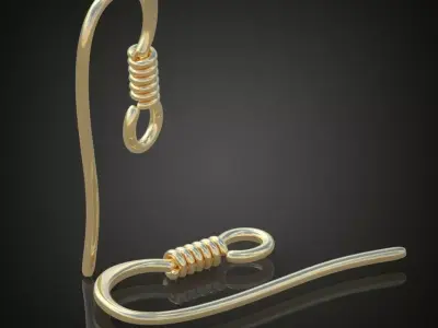 Earring 3D model 3D printable model 0130 3D print model