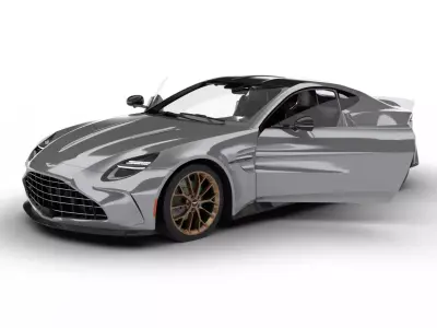 Aston Martin Vantage Aluminite Silver 2025 HQ 3d model 3D model