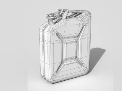 Low poly worn out gasoline can Low-poly 3D model