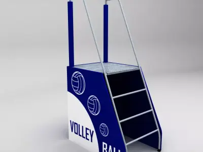 Referee stand volleyball low poly Low-poly 3D model
