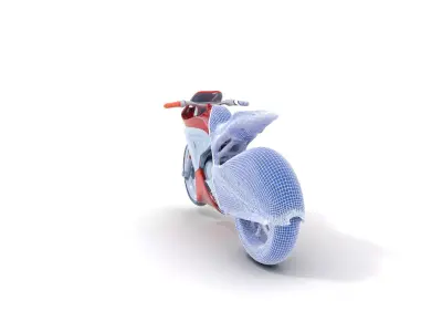 Futuristic Red Motorcycle model pack Low-poly 3D model