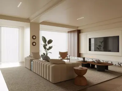 Modern living room 3D model  3D model