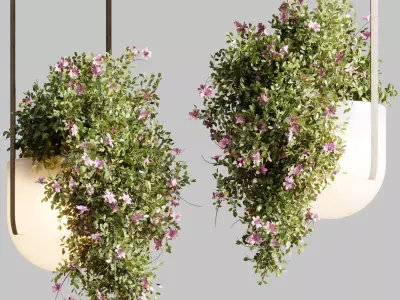 Hanging Flower Plant and Pot Lamp - Houseplant 685 3D model