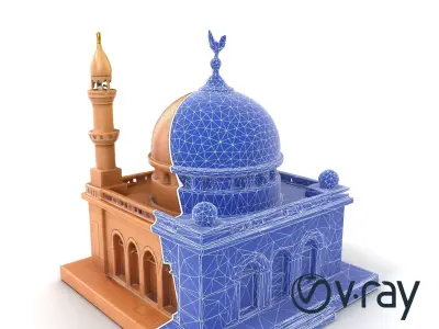 Detailed Mosque Architectural Model Pack Low-poly 3D model