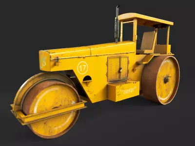 Indian Road Roller V2 Low-poly 3D model