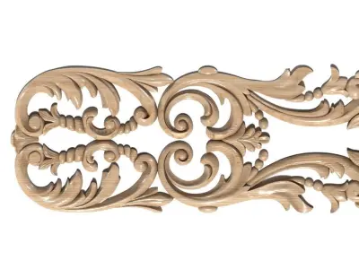 Cartouche-029 ornate wooden border 3D model