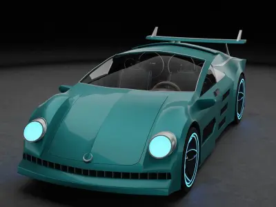 Futuristic Car Neo Low-poly 3D model