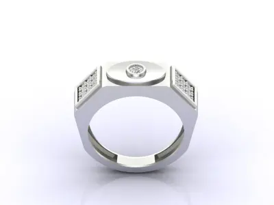 Print Ready STL 3DM  Gents Rings Diamond Men Ring  3D print model 138