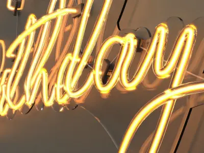 Happy Birthday - Neon Sign 3D model