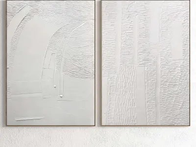 Plaster Two Photo Frame 137 Low-poly 3D model