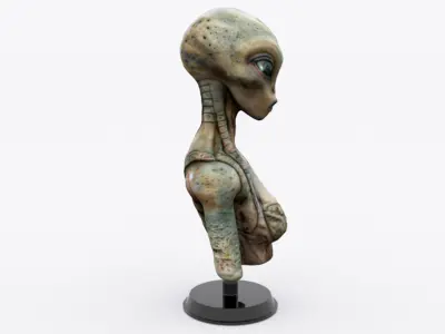 Alien Woman Bust Low-poly 3D model