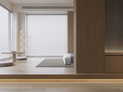  hotel bedroom interior 12 Free 3D model