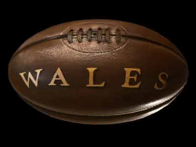 Vintage Rugby ball Low-poly 3D model