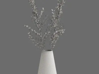 Decor branch Ruscus in a vase Set 61 3D model