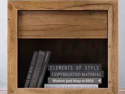 RECLAIMED RUSSIAN OAK 26in OPEN NIGHTSTAND 3D model