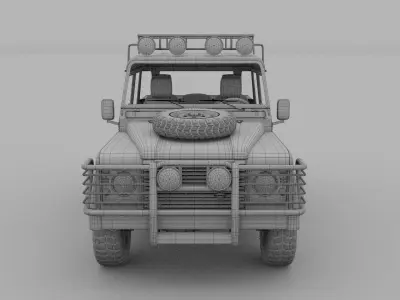 Land Rover Defender 110 Double Cab Pick Up w interior HDRI 3D model