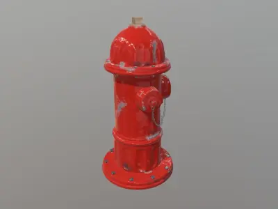 Fire Hydrant Low-poly 3D model