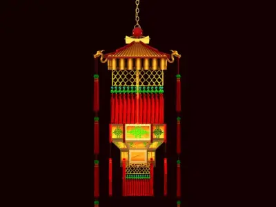Chinese Red Lantern 3D model 71