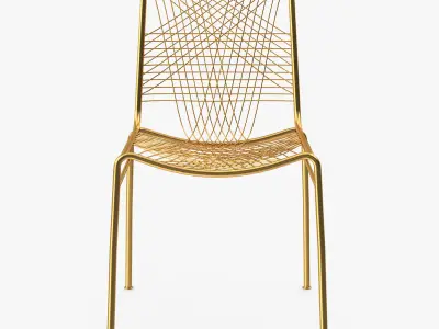 Golden Chair Set 3D Model Collection