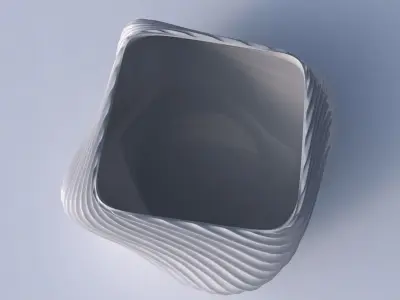 Bowl helix with wavy extruded lines 2 3D print model