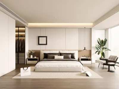 Modern Bedroom 3D Model 3D model