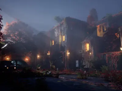 Abandoned City Night Lighting  3D model