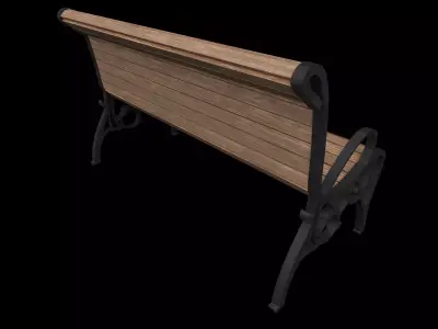 Classic Park Bench 01 Low-poly 3D model