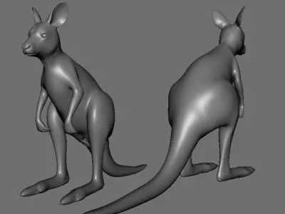 Kangaroo Baby BaseMesh Low-poly 3D model
