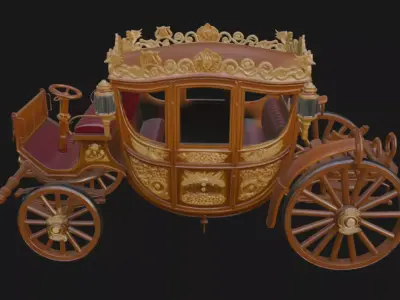 Royal Baroque Carriage 3D Model 3D model