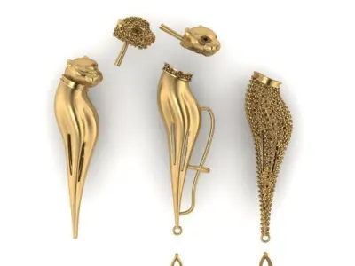 panther necklace 3D print model