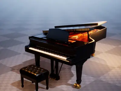 Grand Piano UE4-Ready Low-poly 3D model