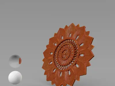 Flower Ornament Traditional Balinese Decoration 3D model