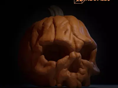 Pumpkin Skull 3D print model