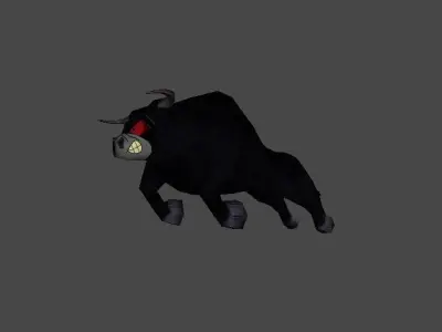 Animated Bull Low-poly 3D model purchase