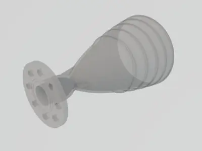 High temperature nitrogen laval nozzel rocket engine Low-poly 3D model