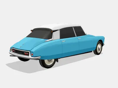 Citroen ID DS 19 sedan 1955 Low-poly 3D model