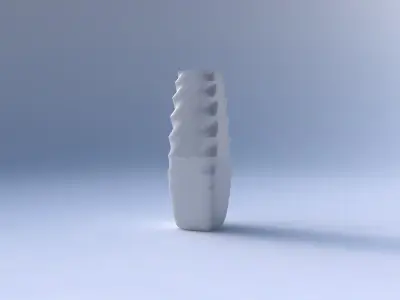 Vase rectangle with curved horizontal sections 3D print model