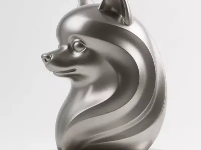 Dog sculpture 3D print model 11