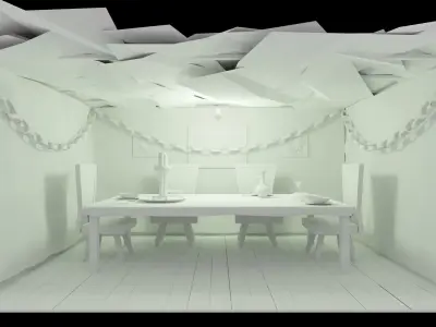 3D Succah sims dining room 3D model