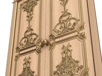 Carved Door Classic 0801 Wood Low-poly 3D model