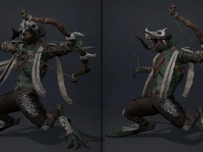 Ghost Archer Arm1 Low-poly 3D model