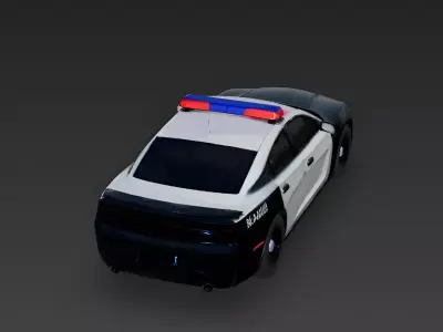 Modern Urban Police Patrol Sedan 3D Model Low-poly 3D model