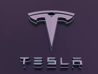 Sci-Fi Car Brand Logo 3D Render Cyberpunk Style Automotive Logo  Low-poly 3D model