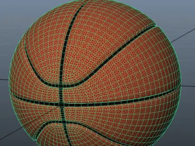 Basket Ball - Spalding style Low-poly 3D model